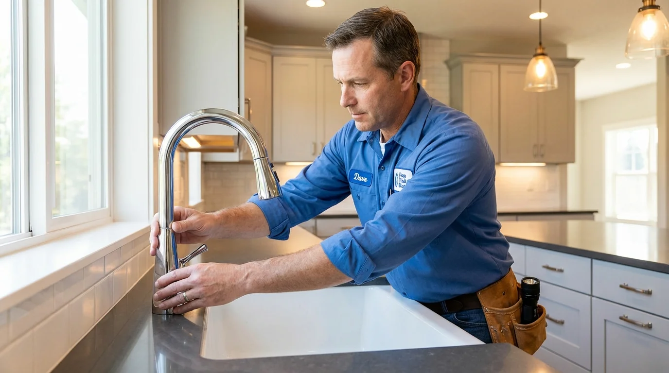 Kitchen faucet installation by Johns Plumbing LLC in Delphos